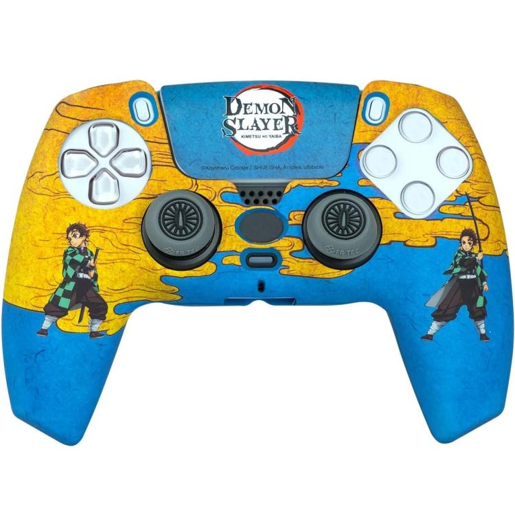 Frtec Cover Custodia Rigida Controller Ps5 Dualsense Demon Slayer +Grips+Sticker