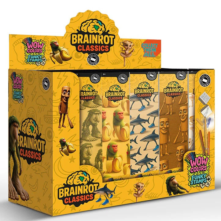 BRAINROT Classics Colors & Funky Stamps Pennerelli Stampi (Chimpanzini Bananini)  3+ Giotto Fila Made in Italy Set Regalo Bambini Natale Pasqua
