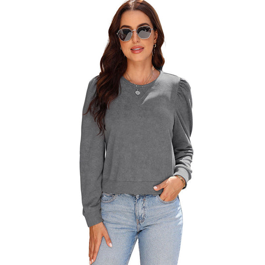 Casual Solid Color Hoodie Women