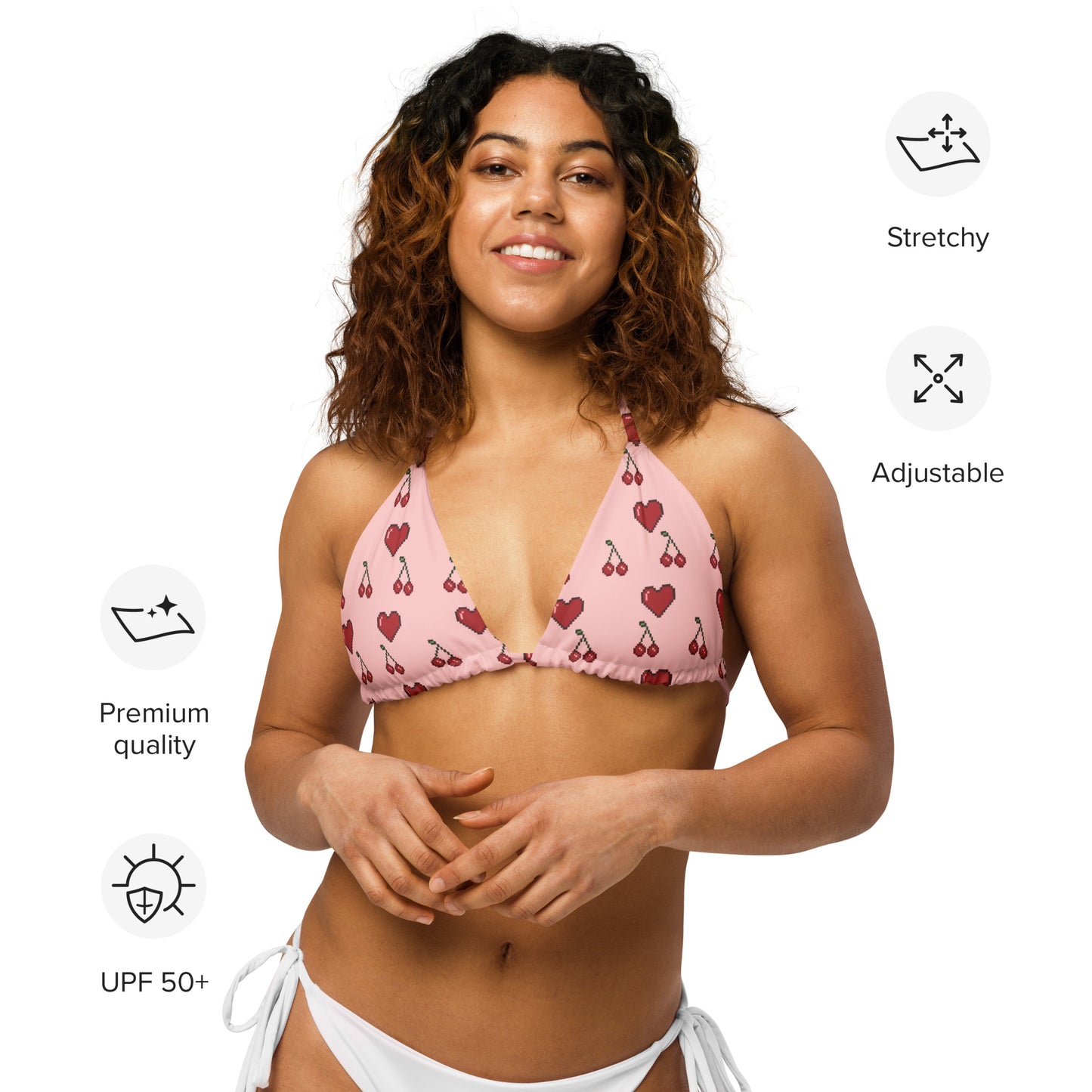 Bikini top con lacci Pink