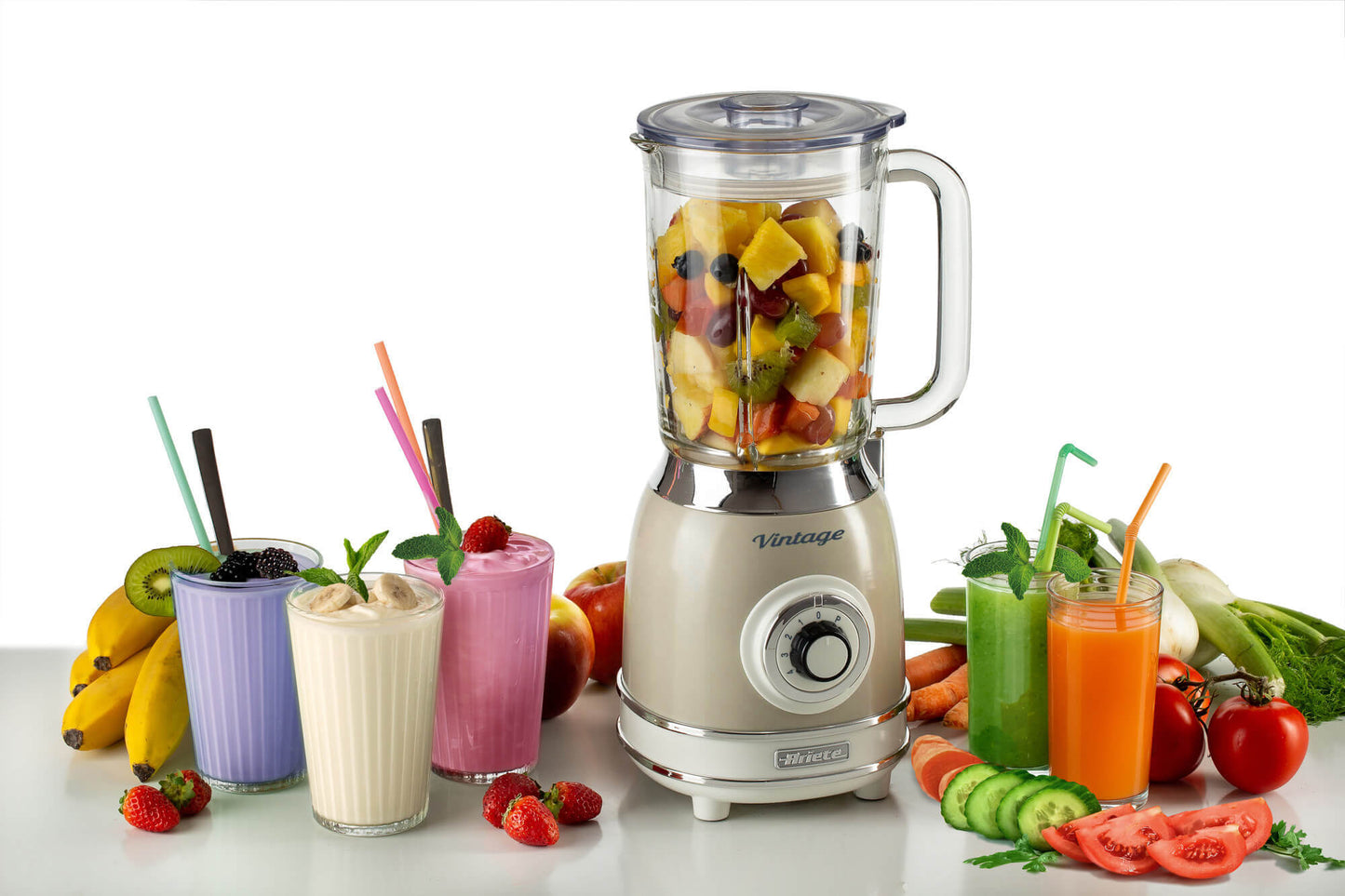 Frullatore con Tazza in Vetro Vintage Beige