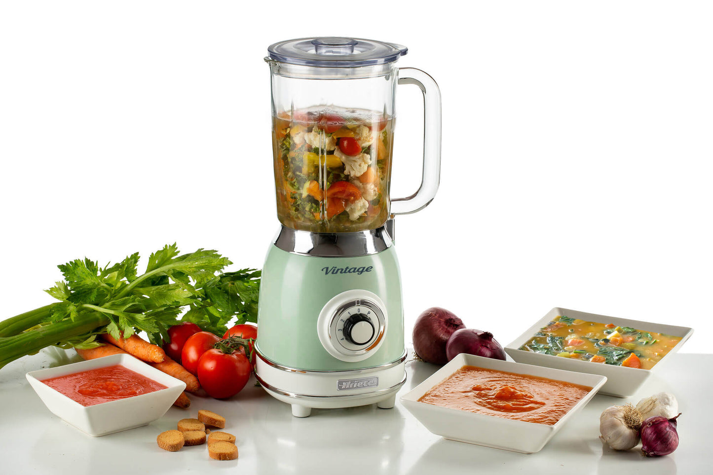 Frullatore con Tazza in Vetro Vintage Verde