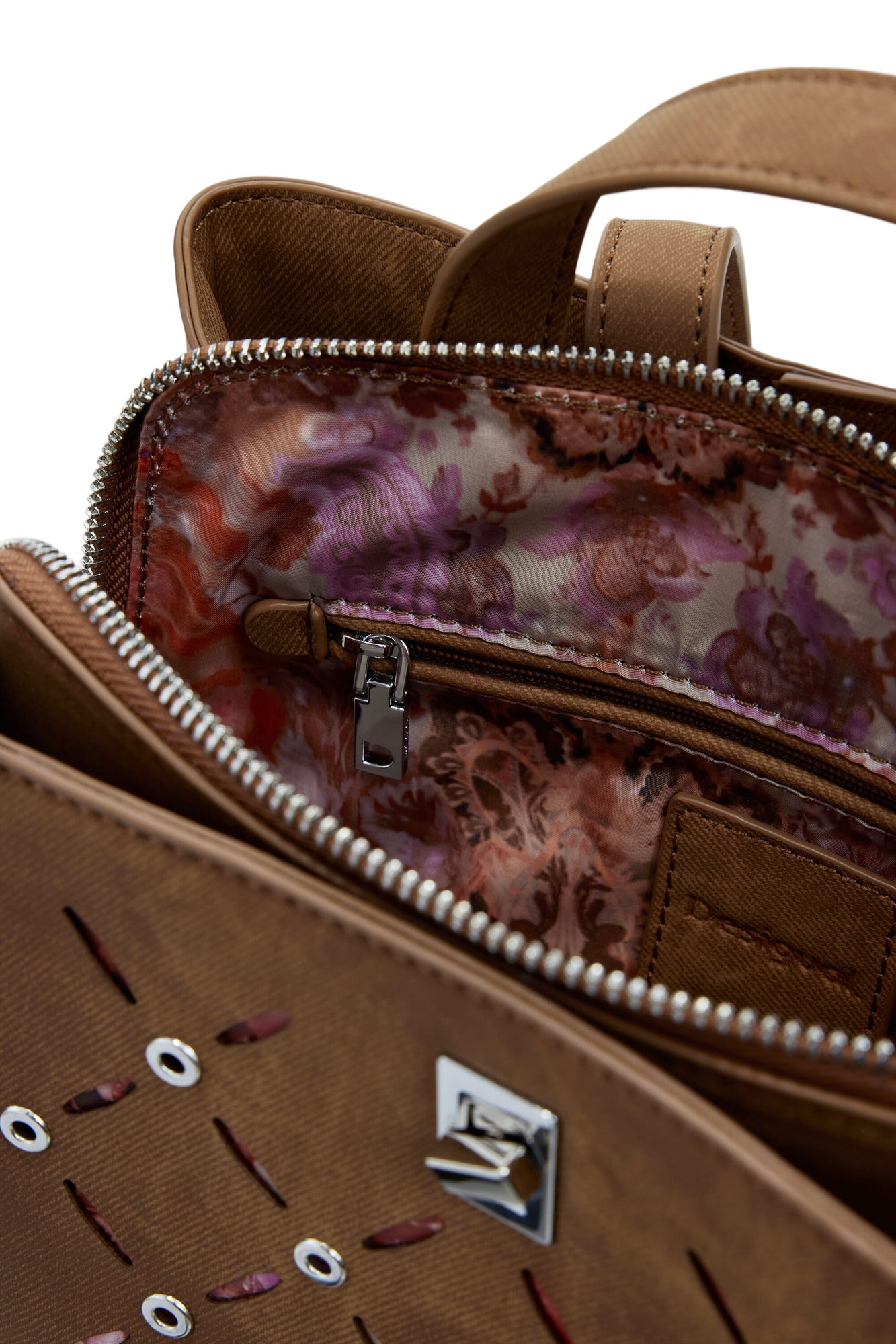 DESIGUAL Zaino Donna Marrone Yankee Metal Patch Sumy Mini