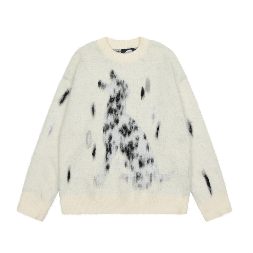 Animal Cat Jacquard Casual Sweater Men's FallWinter