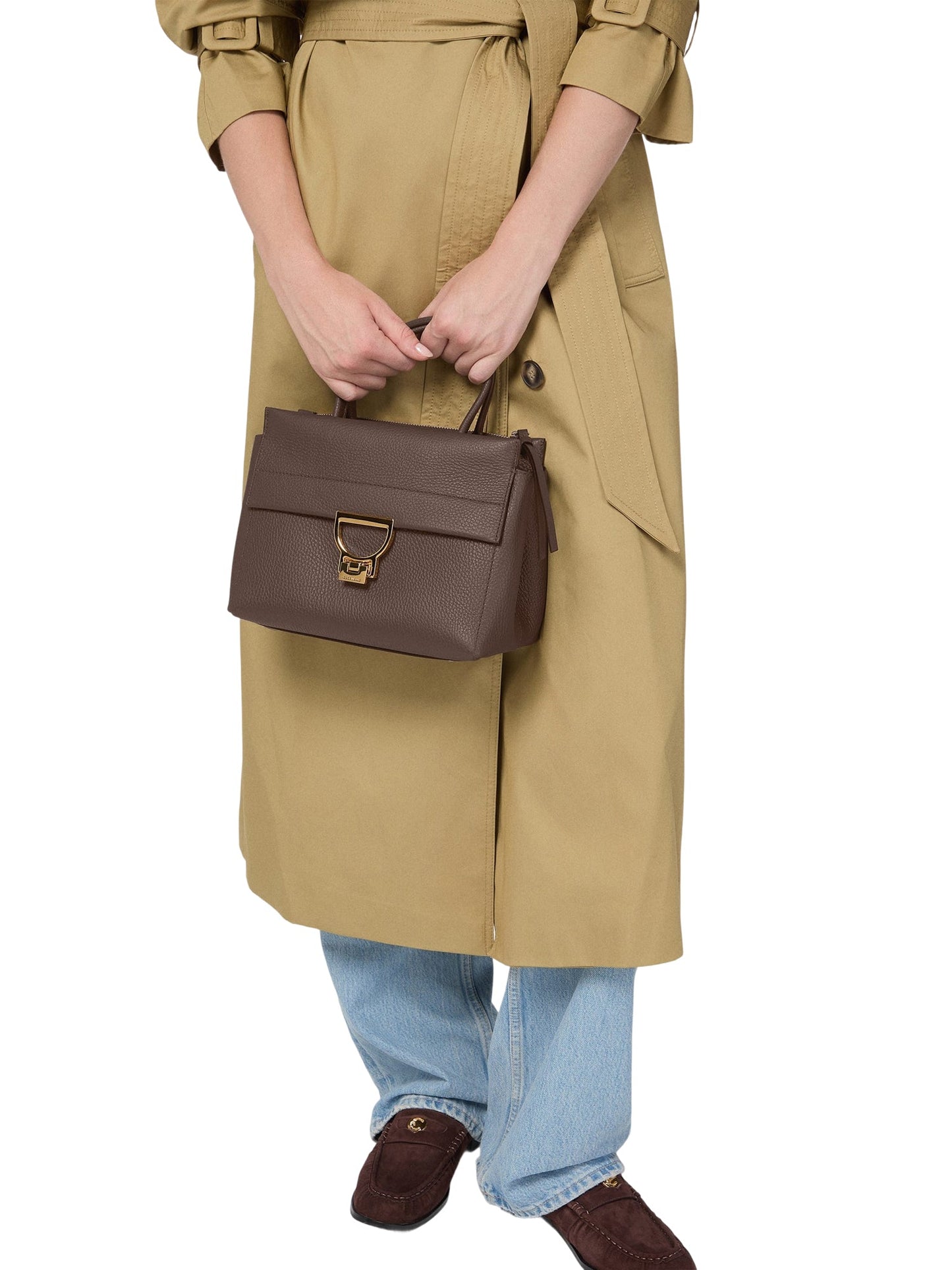 COCCINELLE Borsa Donna a Mano con Tracolla Viola, In Vera Pelle, Arlettis Medium