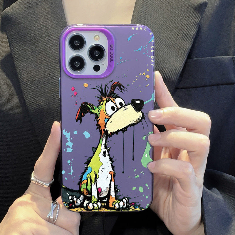 Simple Cartoon Color Silver Phone Case