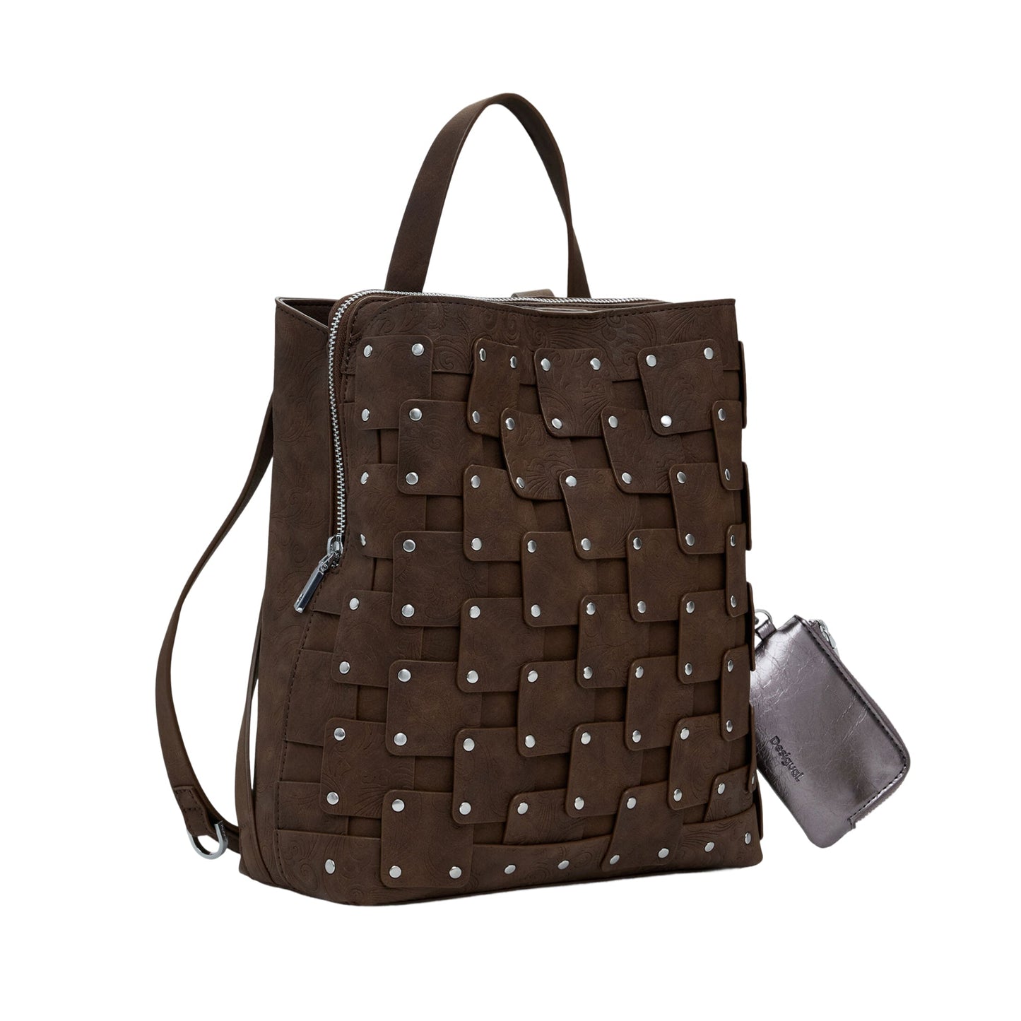 DESIGUAL Zaino Donna Marrone New Patch Sumy con Borchie