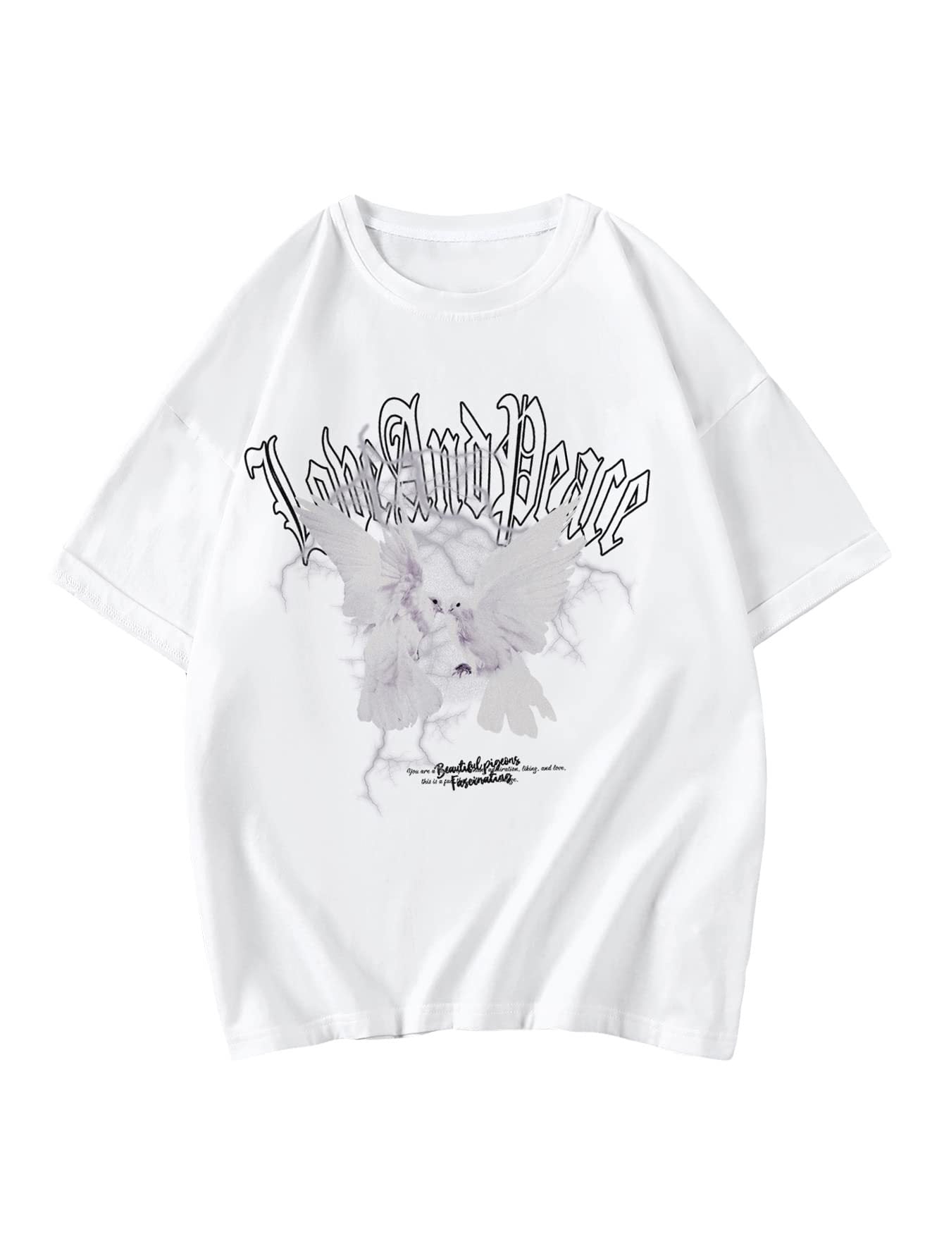 Women's Short Sleeve Letter T-shirt Printed Pattern Casual Loose Short Sleeves Pullover Base Round Neck