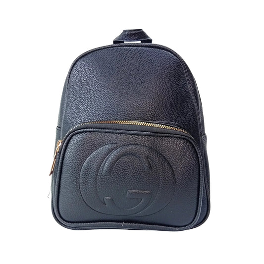 Black Leather Backpack MS-2417