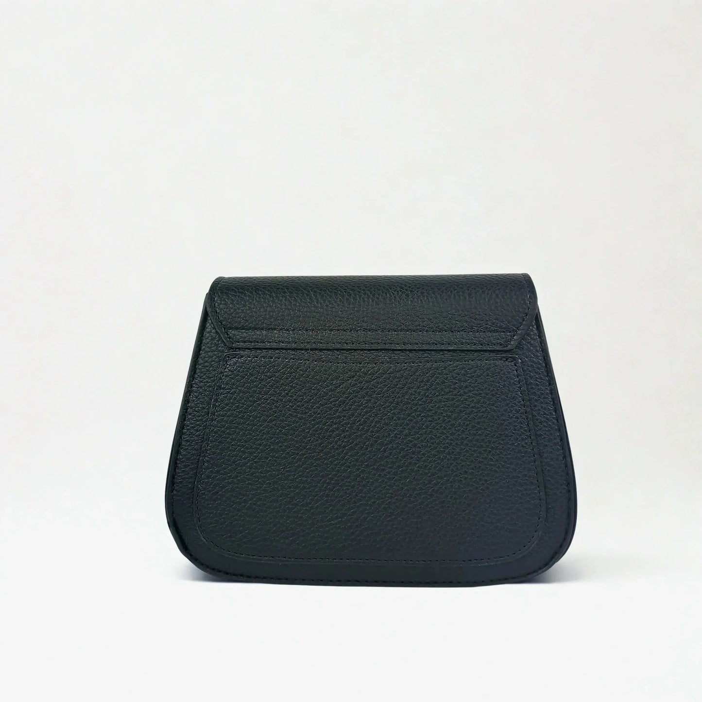 Black Leather Flap Bag - MS-9466