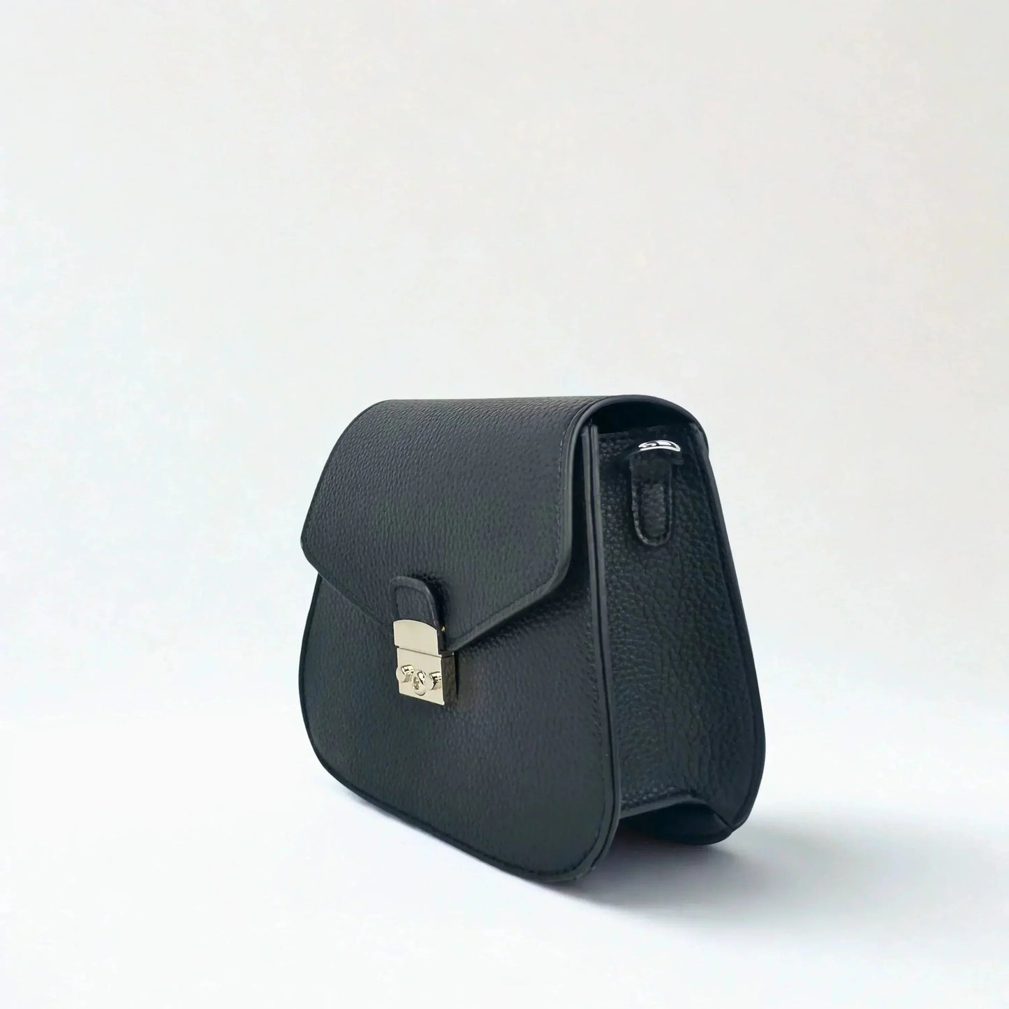 Black Leather Flap Bag - MS-9466