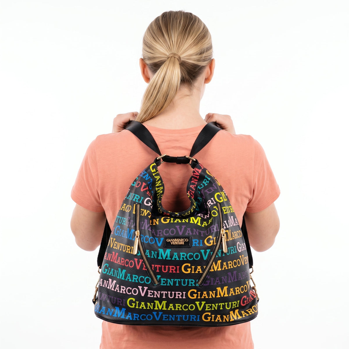 Gianmarco Venturi Borsa 2 in 1, Hobo & Zaino Multicolor