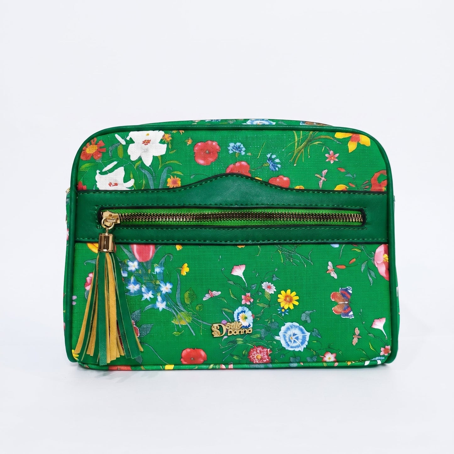 Green Flower Print crossbody bag - MS-1756