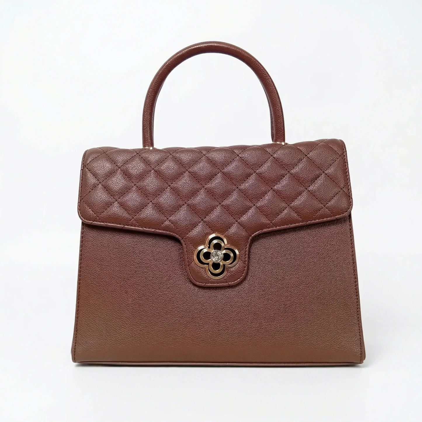 Clover clasp leather handbag MS-4458