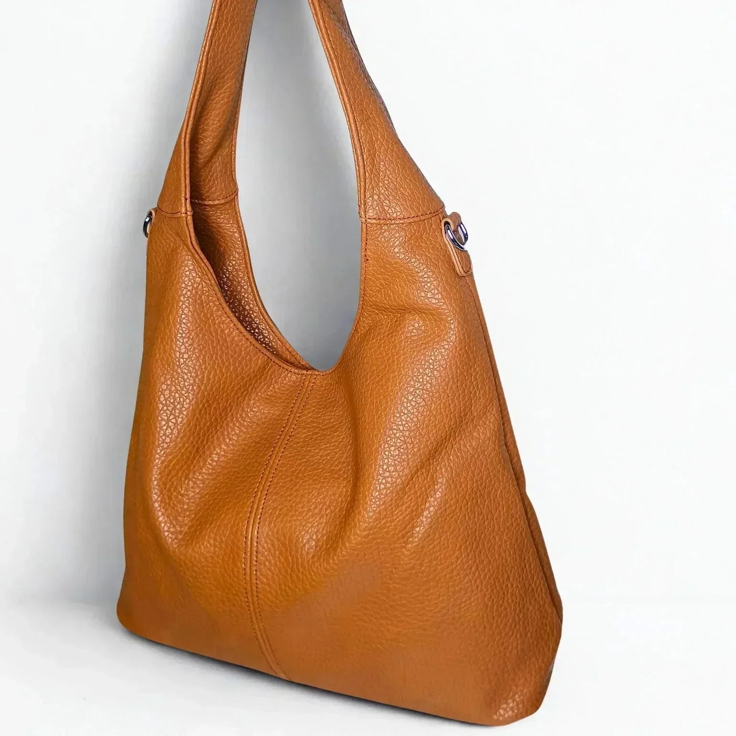 Brown Faux Leather Hobo Bag - MS-6813