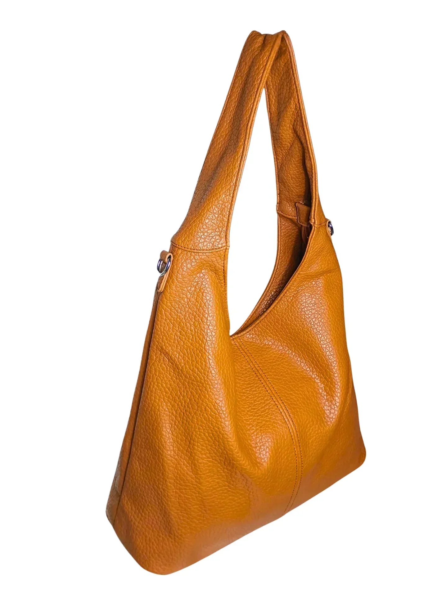 Brown Faux Leather Hobo Bag - MS-6813