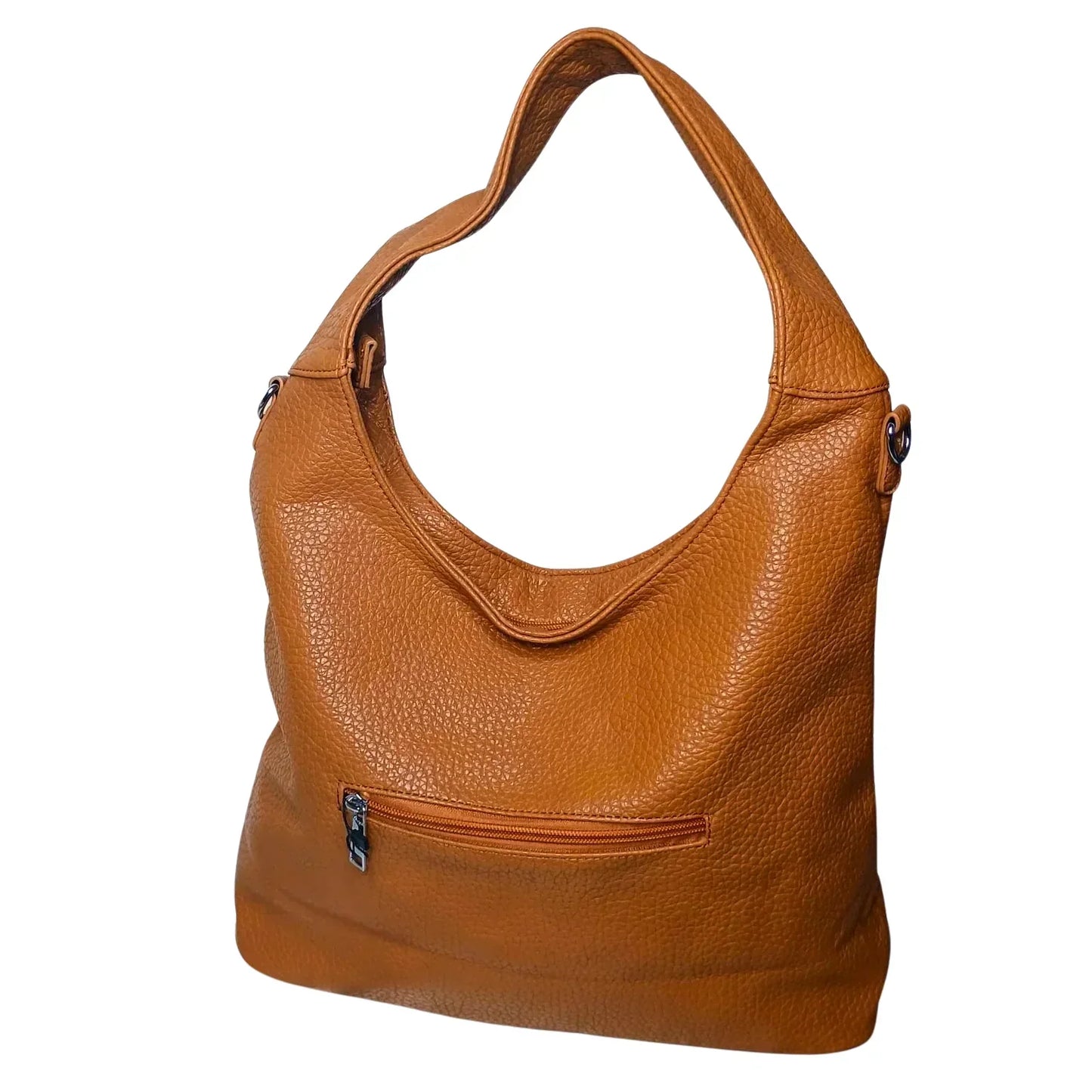 Brown Faux Leather Hobo Bag - MS-6813