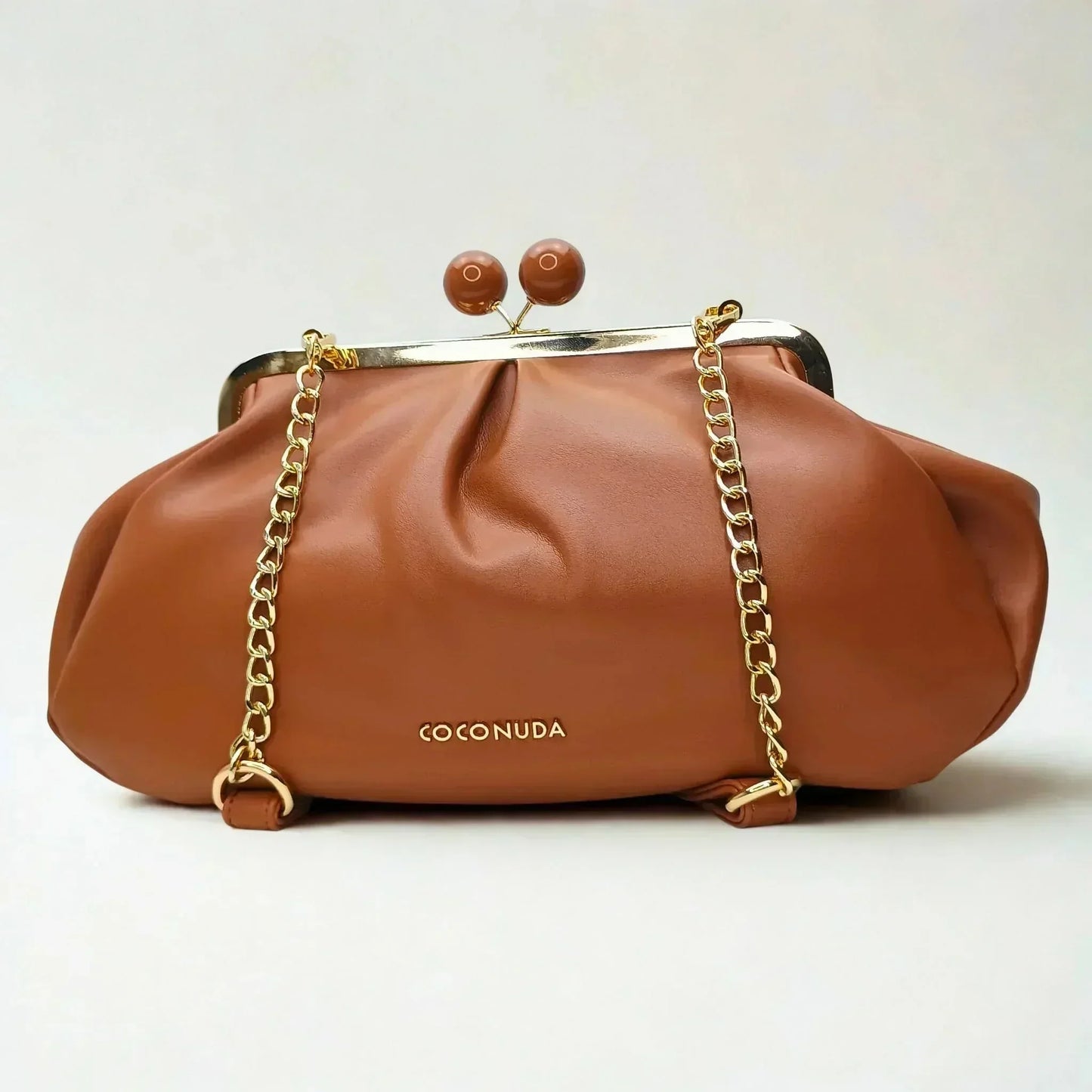 Brown Leather Clutch Bag - MS-4379