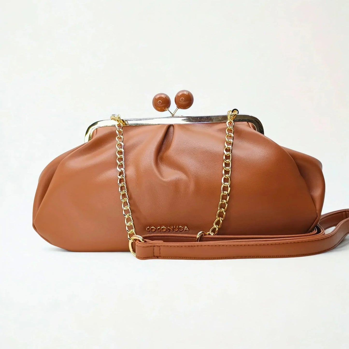 Brown Leather Clutch Bag - MS-4379