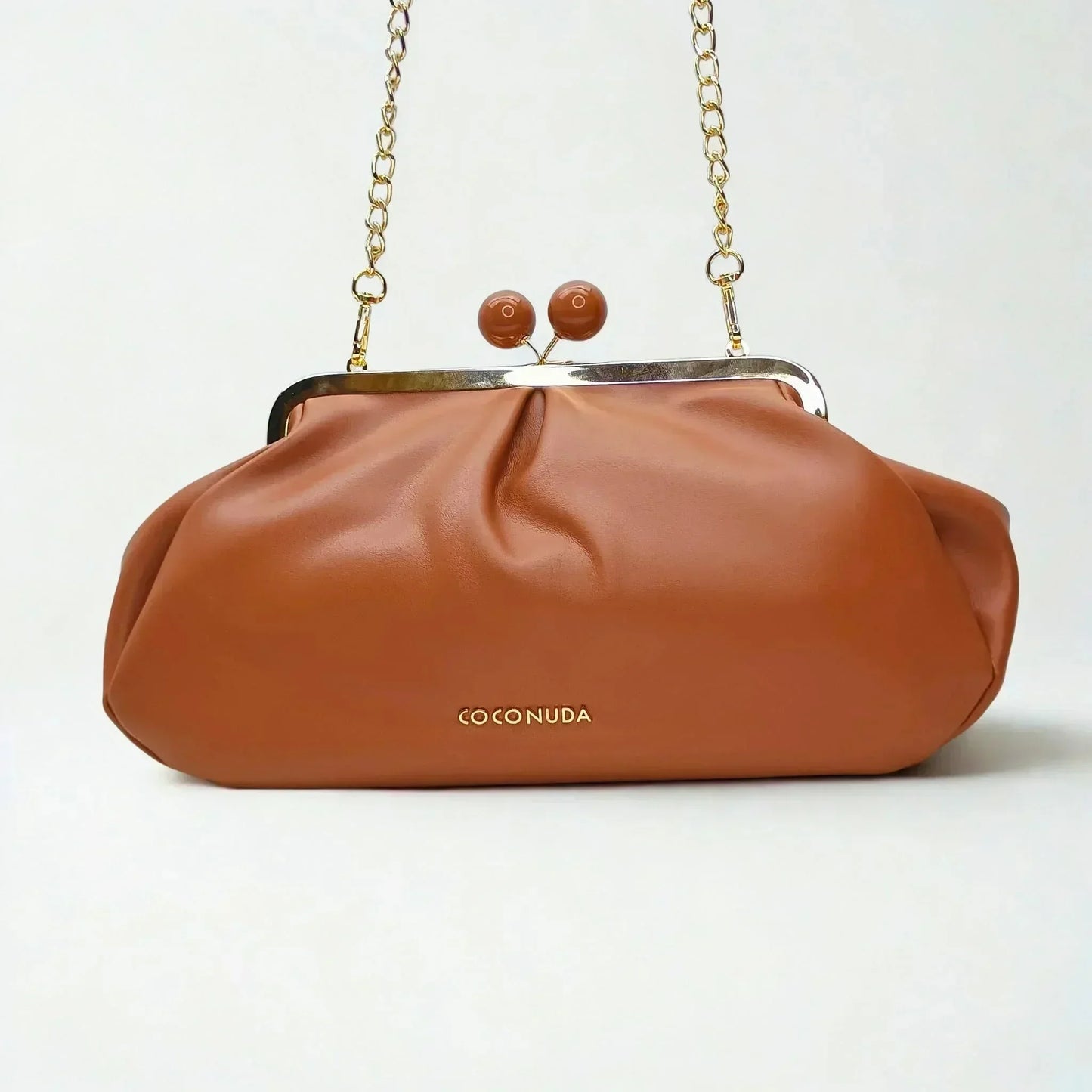 Brown Leather Clutch Bag - MS-4379