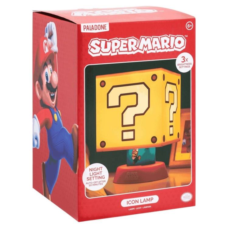 Paladone Lampada Da Tavolo Nintendo Super Mario Question Mark Icon Luce Light