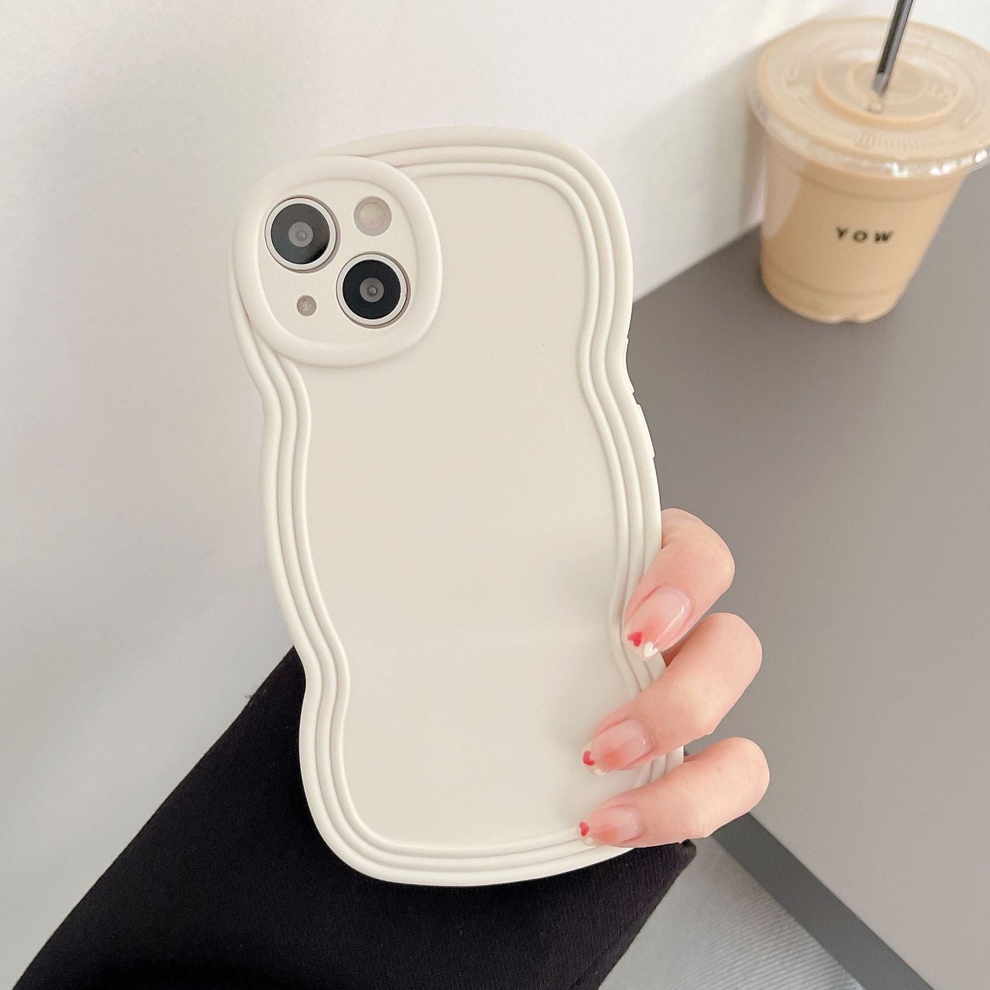 Liquid Solid Color Wavy Edge Phone Case