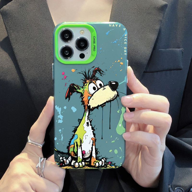 Simple Cartoon Color Silver Phone Case