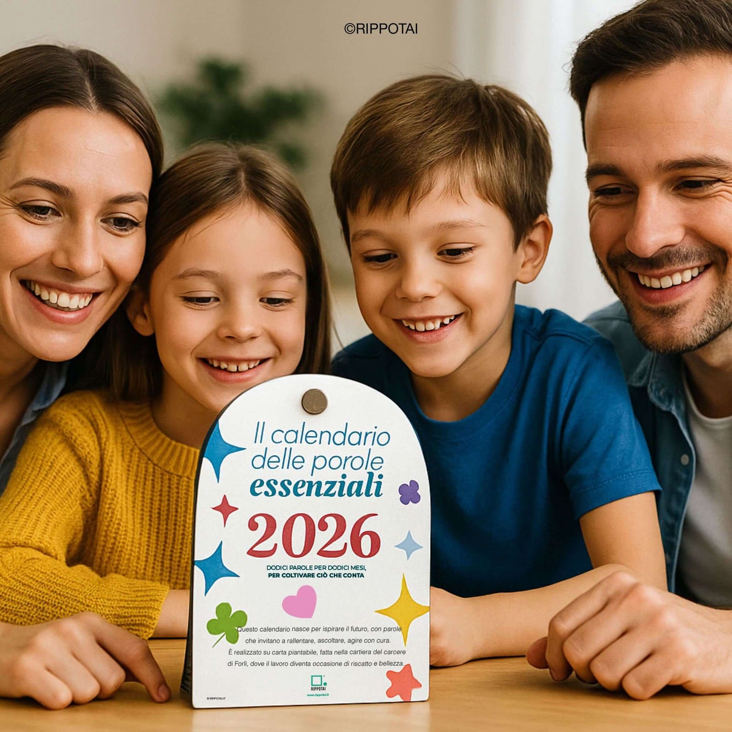 Calendario da tavolo in carta piantabile – Il calendario delle parole essenziali Rippotai