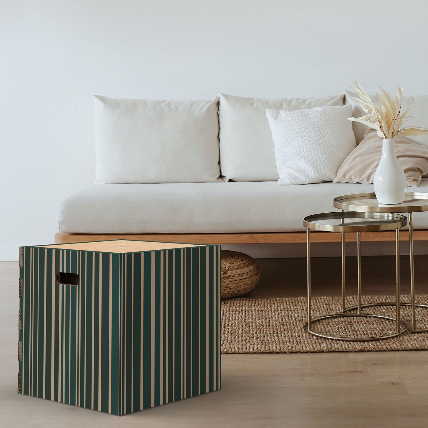 Cassa audio amplificata Soundpotai Chic Stripes – Pouf di design 40×40