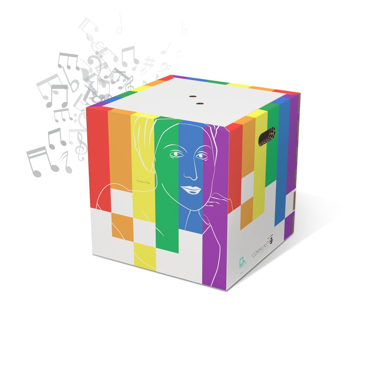 Cassa audio design arcobaleno – Soundpotai Pride ispirata a Marcella di Folco