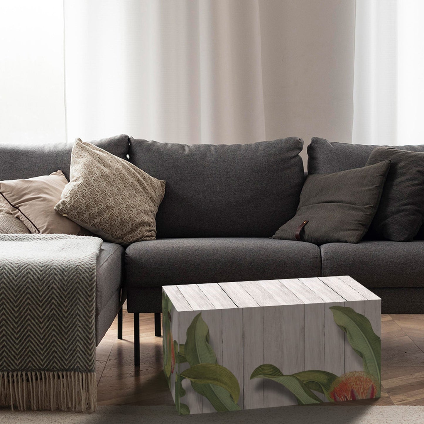 Cassa audio design e pouf grande Soundpotai Capsule Natura Large