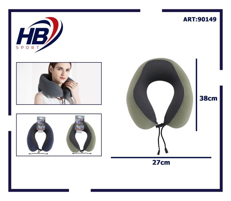 Cuscino Da Viaggio Collo Cervicale In Tessuto Memory Foam Relax Auto Treno Aereo 90149