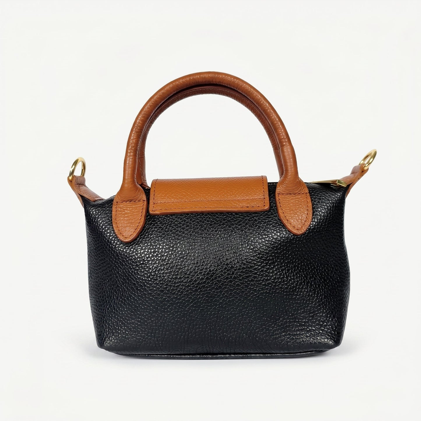 Venis Mini Borsa a Mano da Donna Bicolore in Vera Pelle con Patta e Ciondolo SD