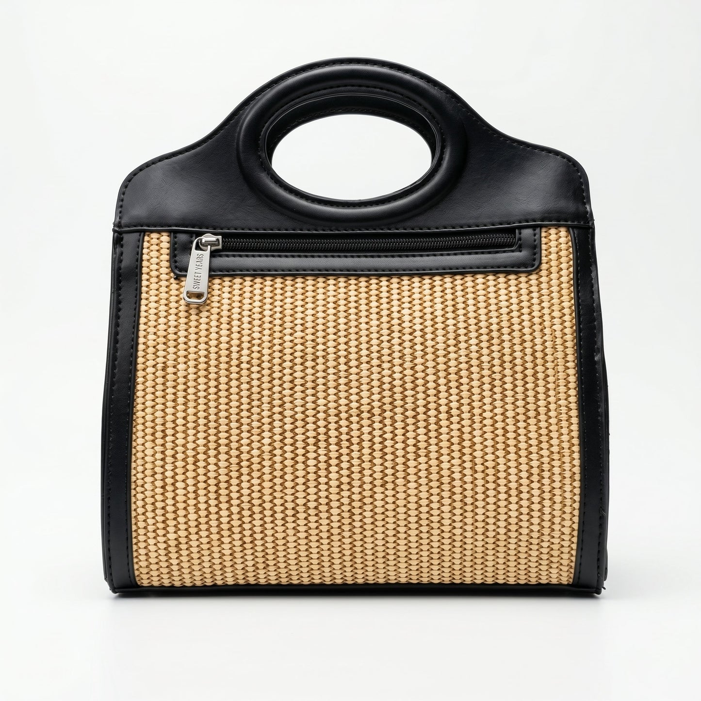 Sweet Years Borsa Shopping da Donna in Tessuto Intrecciato ed Ecopelle con Tasca Frontale