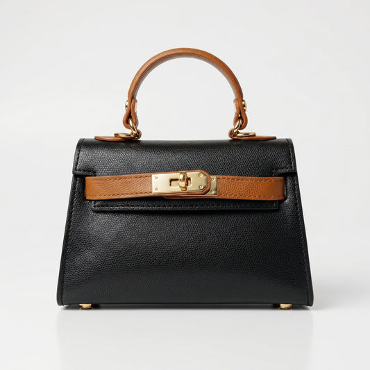 Mini Beky Borsa a mano da donna con design mix di colori in vera pelle - Made in Italy