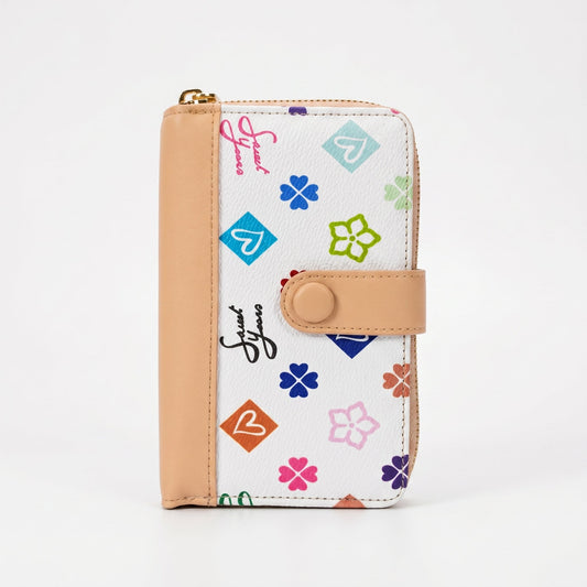 Sweet Years Portafoglio da Donna Compatto in Ecopelle con Stampa Monogram
