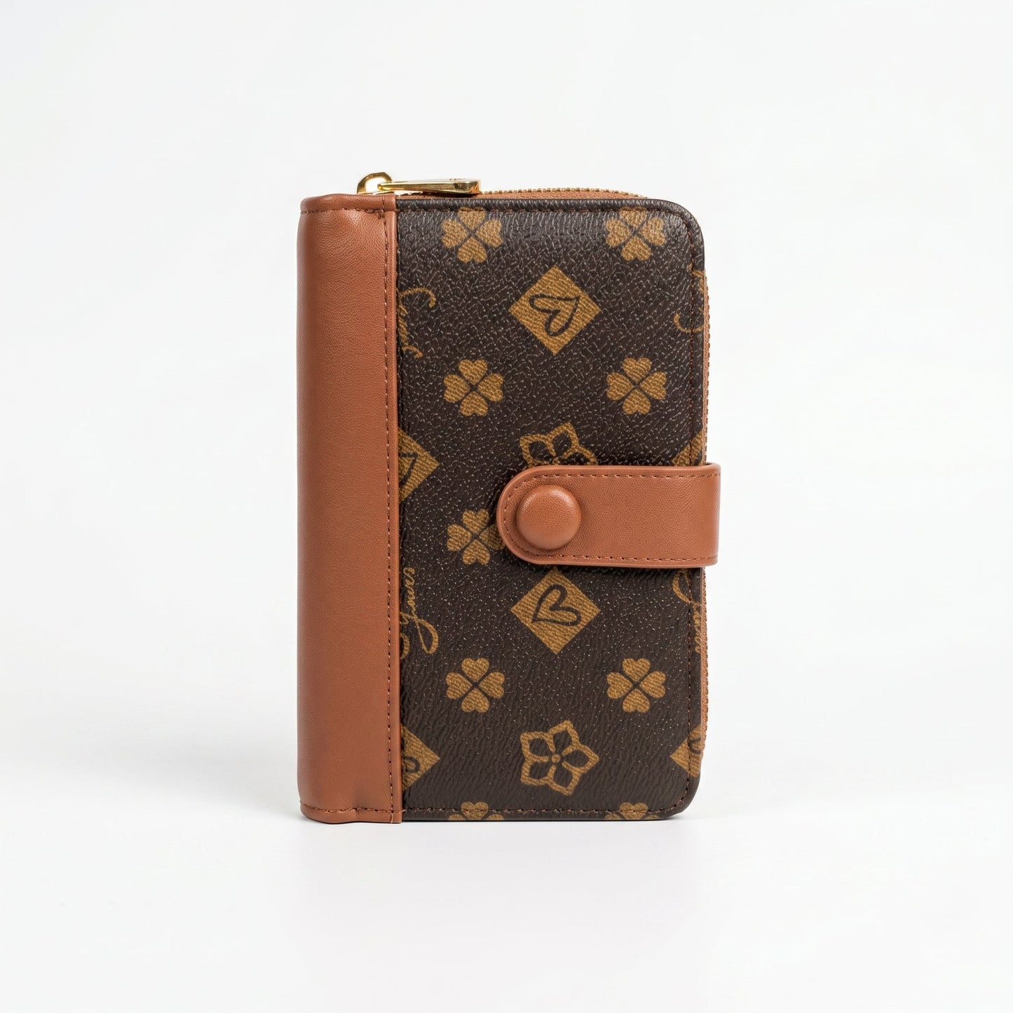 Sweet Years Portafoglio da Donna Compatto in Ecopelle con Stampa Monogram