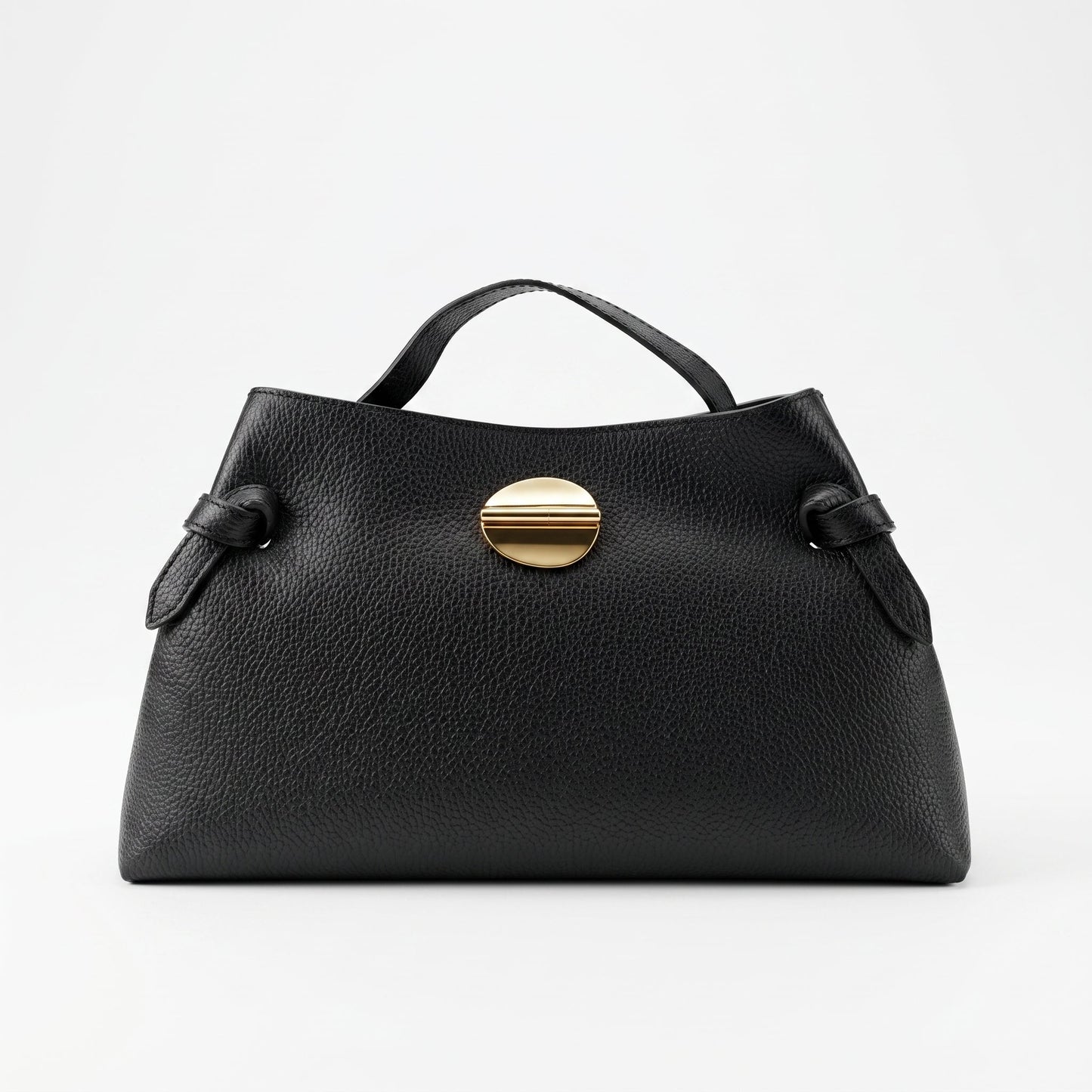 Borsa Livia in Vera Pelle – Disco Oro e Tracolla Regolabile