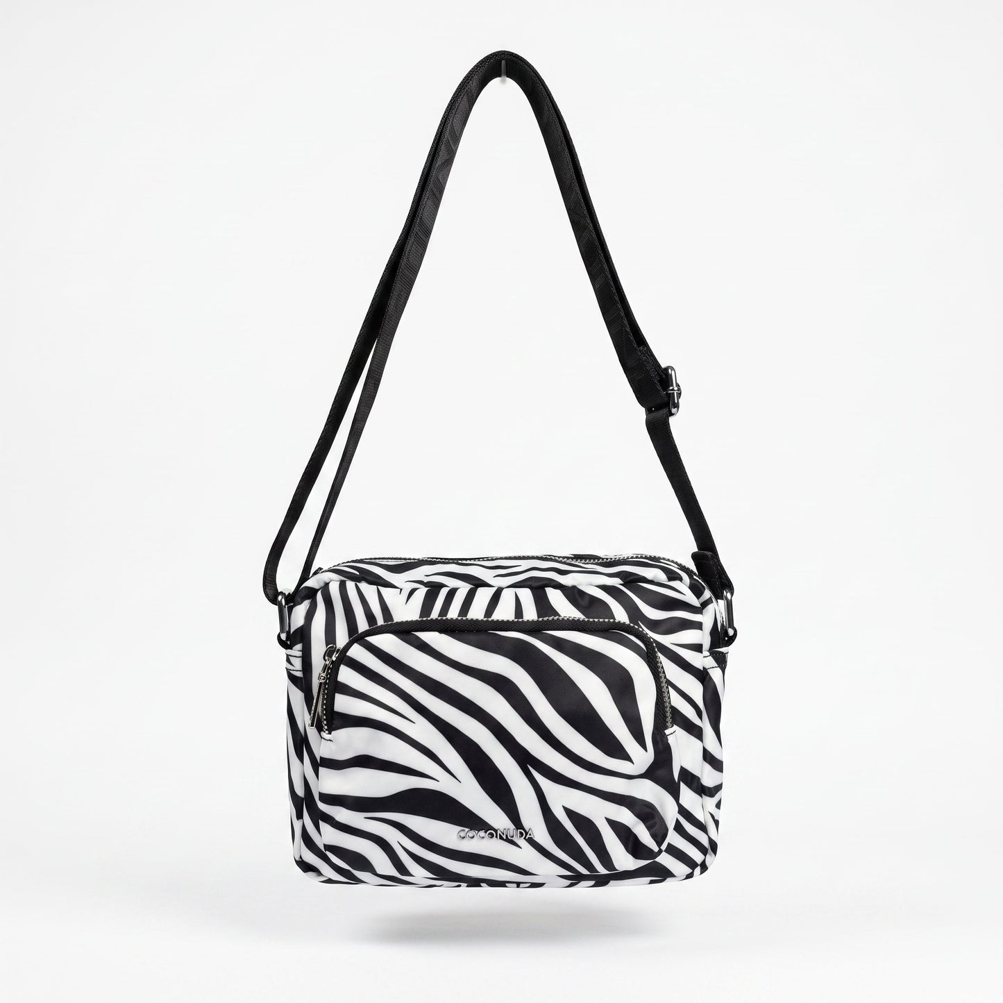 Borsa Coconuda Zebrata in Nylon con Stampa Animalier