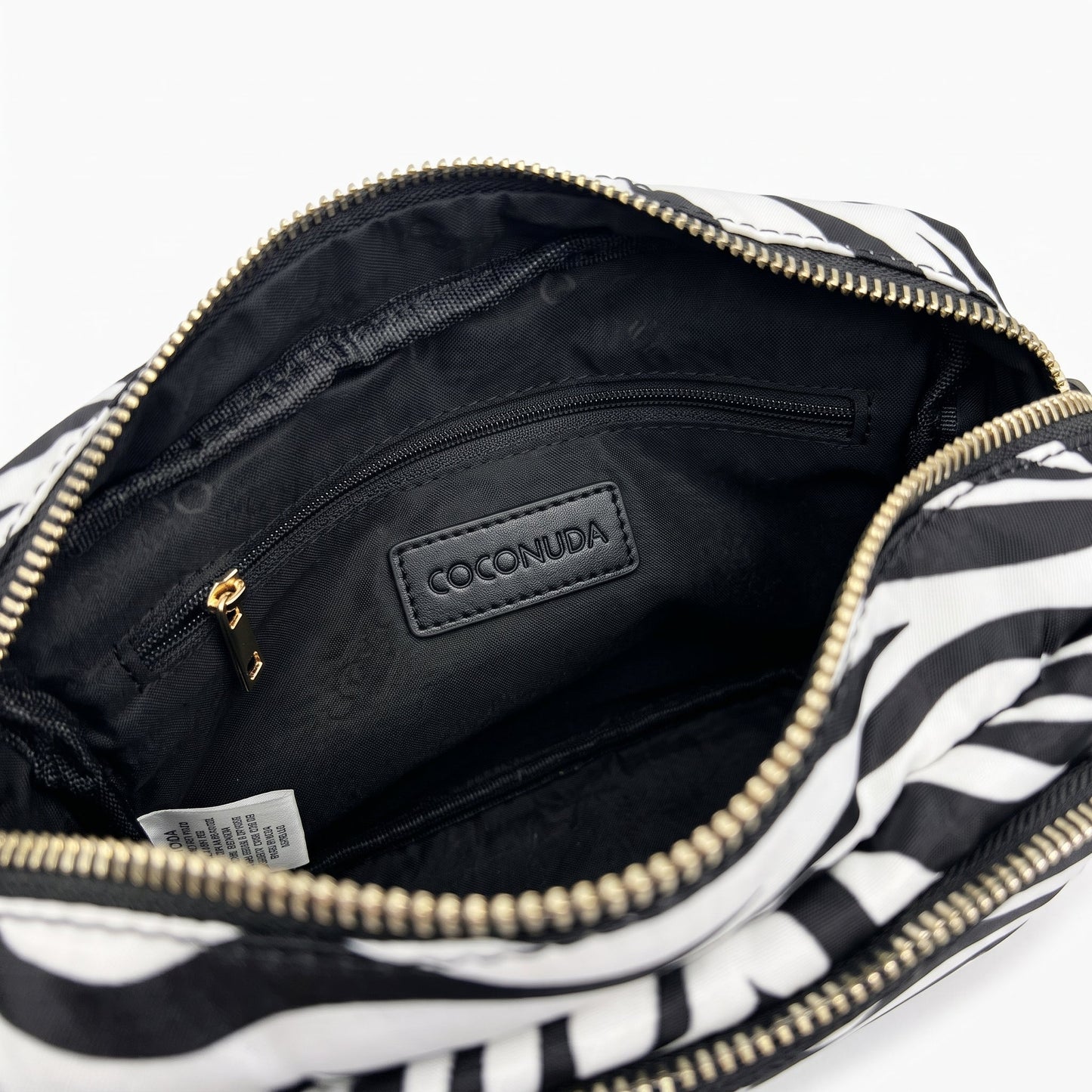 Borsa Coconuda Zebrata in Nylon con Stampa Animalier