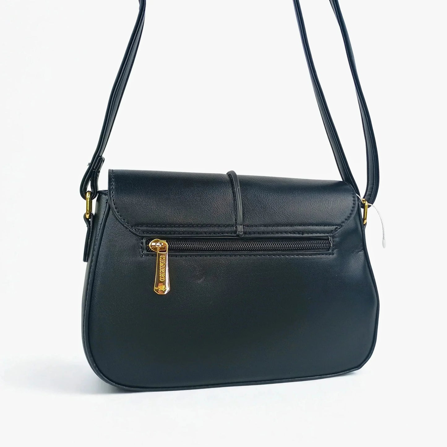 Charro Black Leather Flap Bag - MS-5944