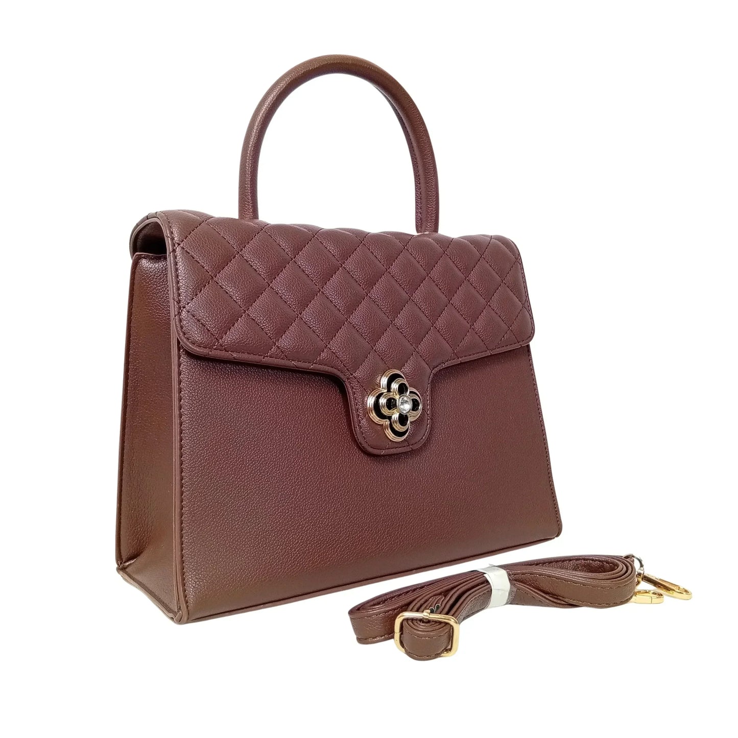 Clover clasp leather handbag MS-4458