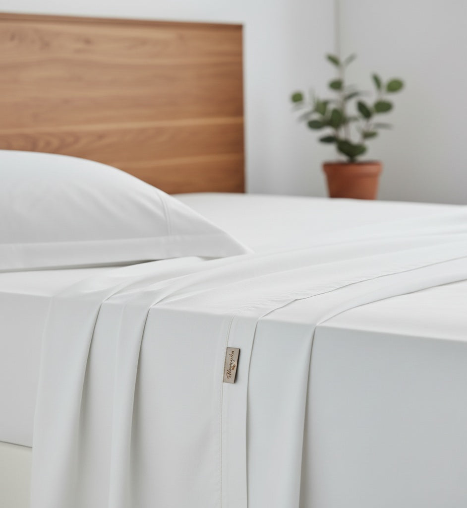 Completo Letto Tinta Unita Cotone Percalle 200 Fili linea ARIA- Matrimoniale.