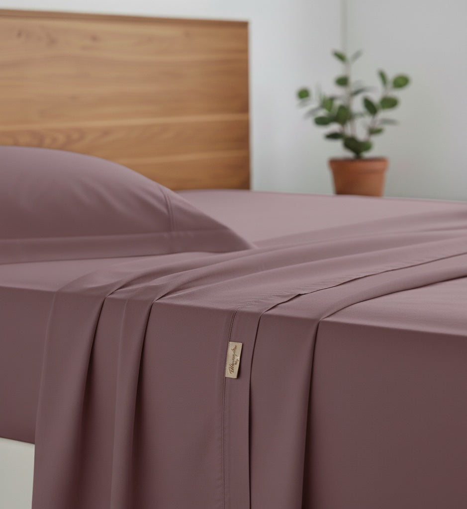 Completo Letto Tinta Unita Cotone Percalle 200 Fili linea ARIA- Matrimoniale.