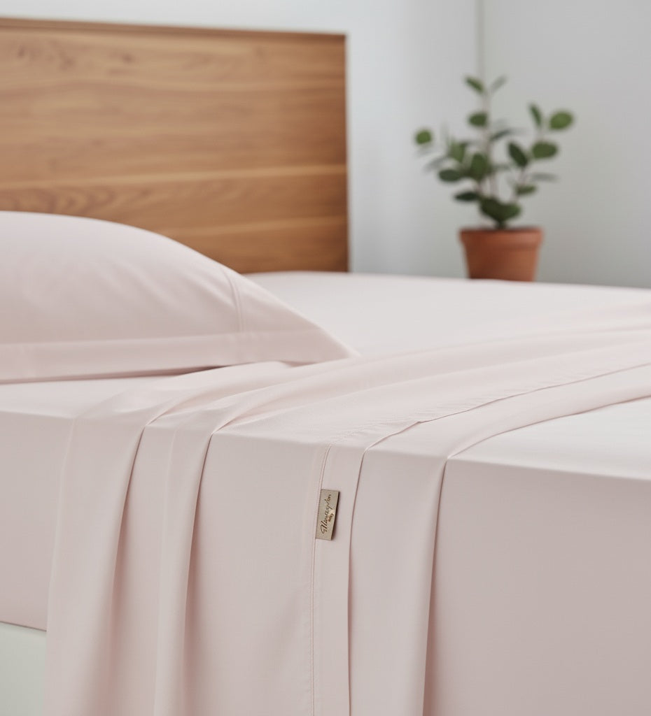 Completo Letto Tinta Unita Cotone Percalle 200 Fili linea ARIA- Matrimoniale.