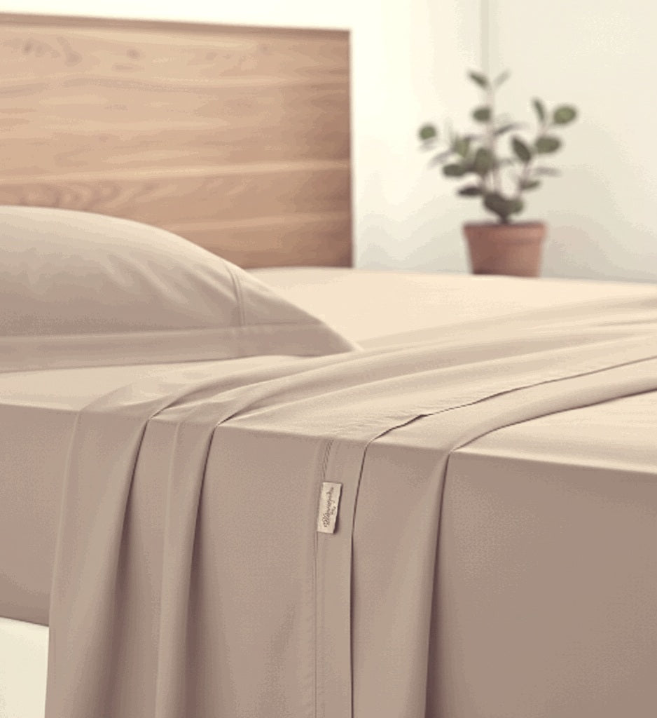 Completo Letto Tinta Unita Cotone Percalle 200 Fili linea ARIA- Matrimoniale.