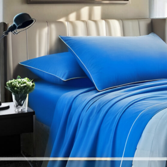 Completo Letto Tinta Unita Cotone Percalle 200 Fili linea Lagom- Matrimoniale.