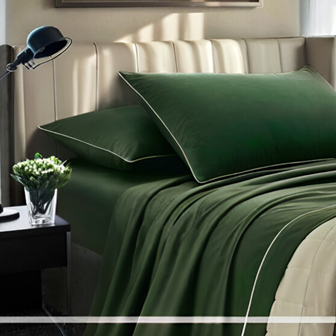 Completo Letto Tinta Unita Cotone Percalle 200 Fili linea Lagom- Matrimoniale.