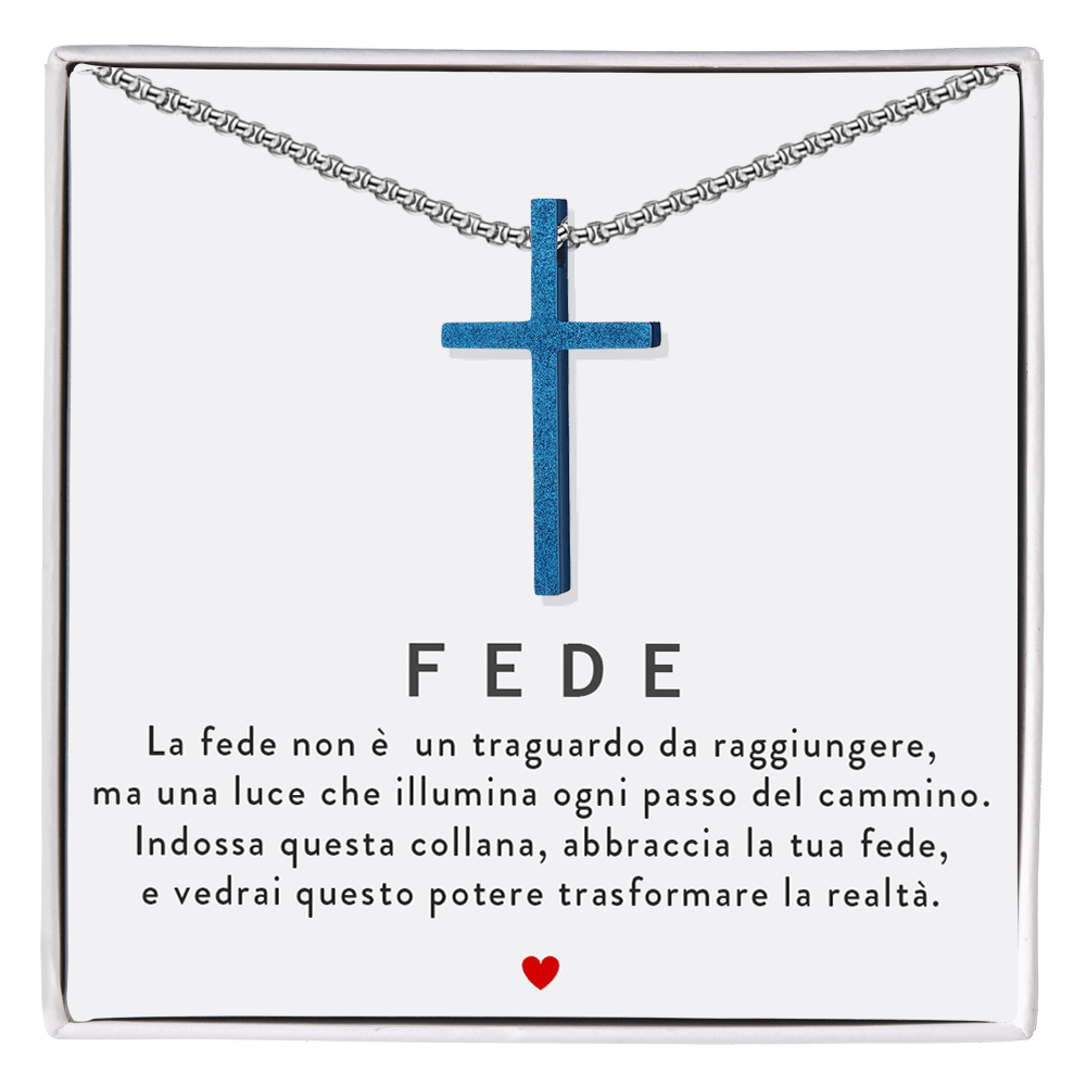 Collana Croce Blu - Fede.