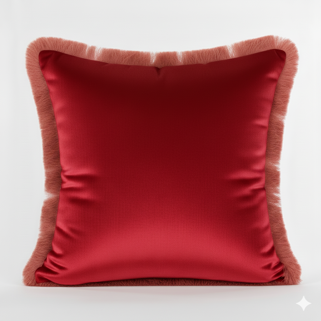 Cuscino Arredo in Velluto con Frange 45x45 cm